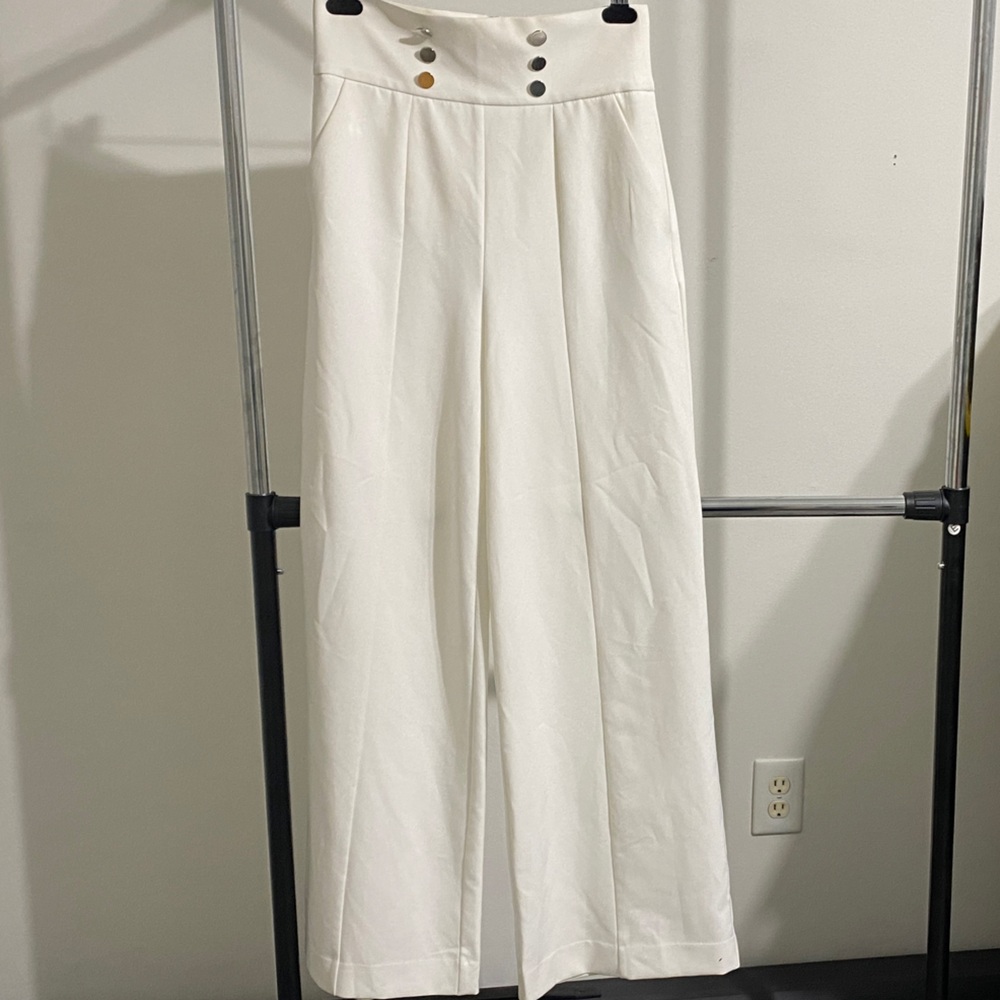 White Wide-Leg Pants